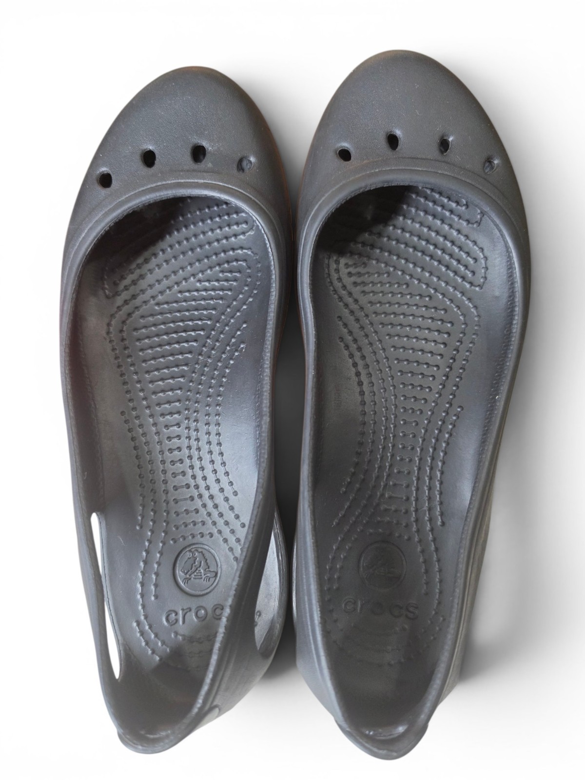 Crocs Kadee Flats Slip On Waterproof Shoes Women Size 8 Solid Black Ballet Flats