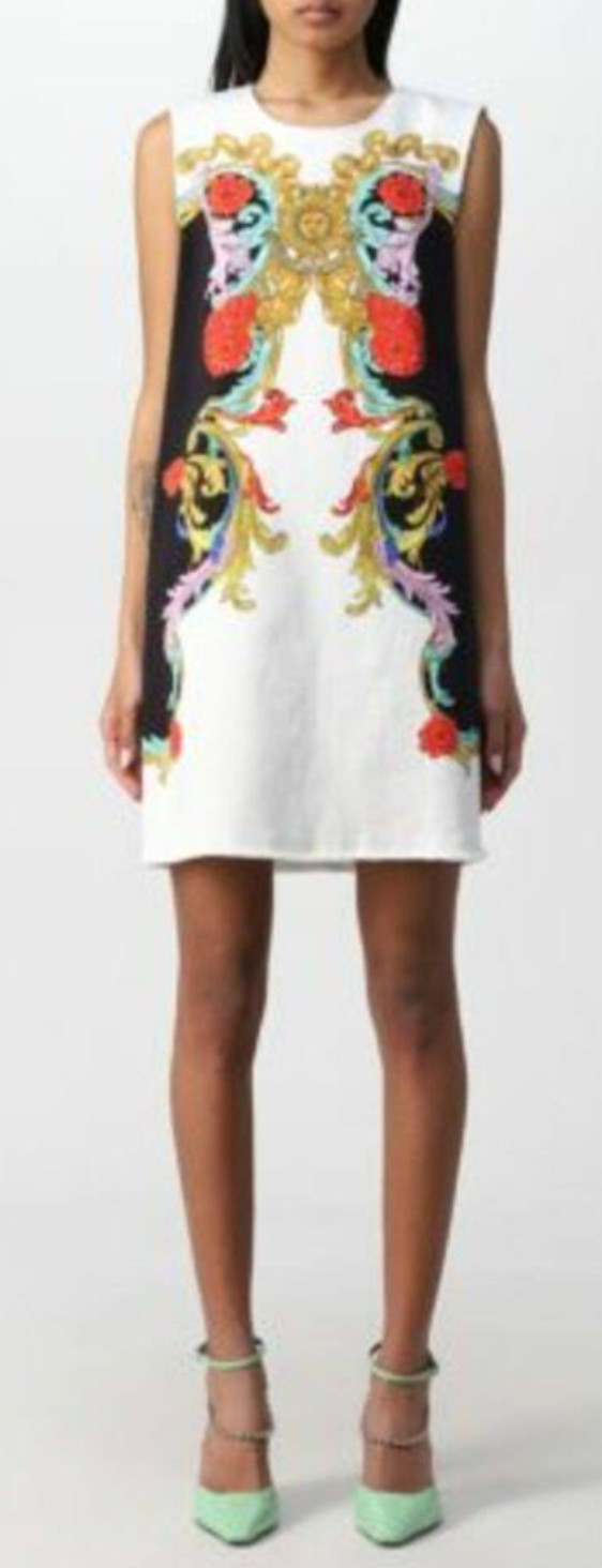 VERSACE JEANS COUTURE BULL PANEL SUN BAROQUE Denim Dress Denim Dress Mini Dress S