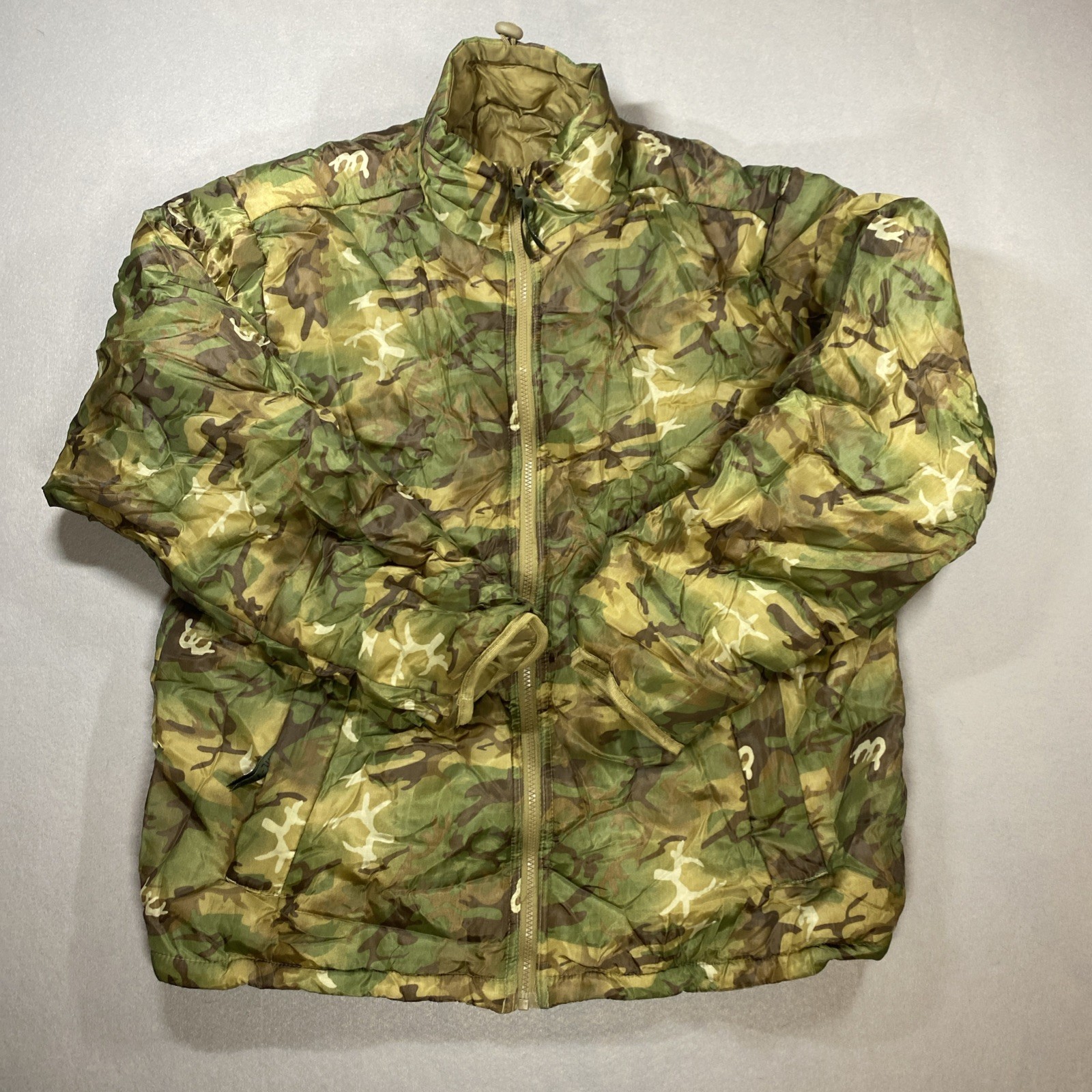 Mil-Tec Jacket Men Large Reversible Camo Full Zip Hunting W/Carrying Pouch