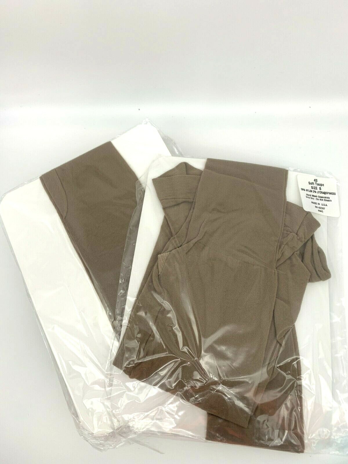 3 Pr National Run Resist Control Top Light Support Pantyhose-Soft Taupe-Size A