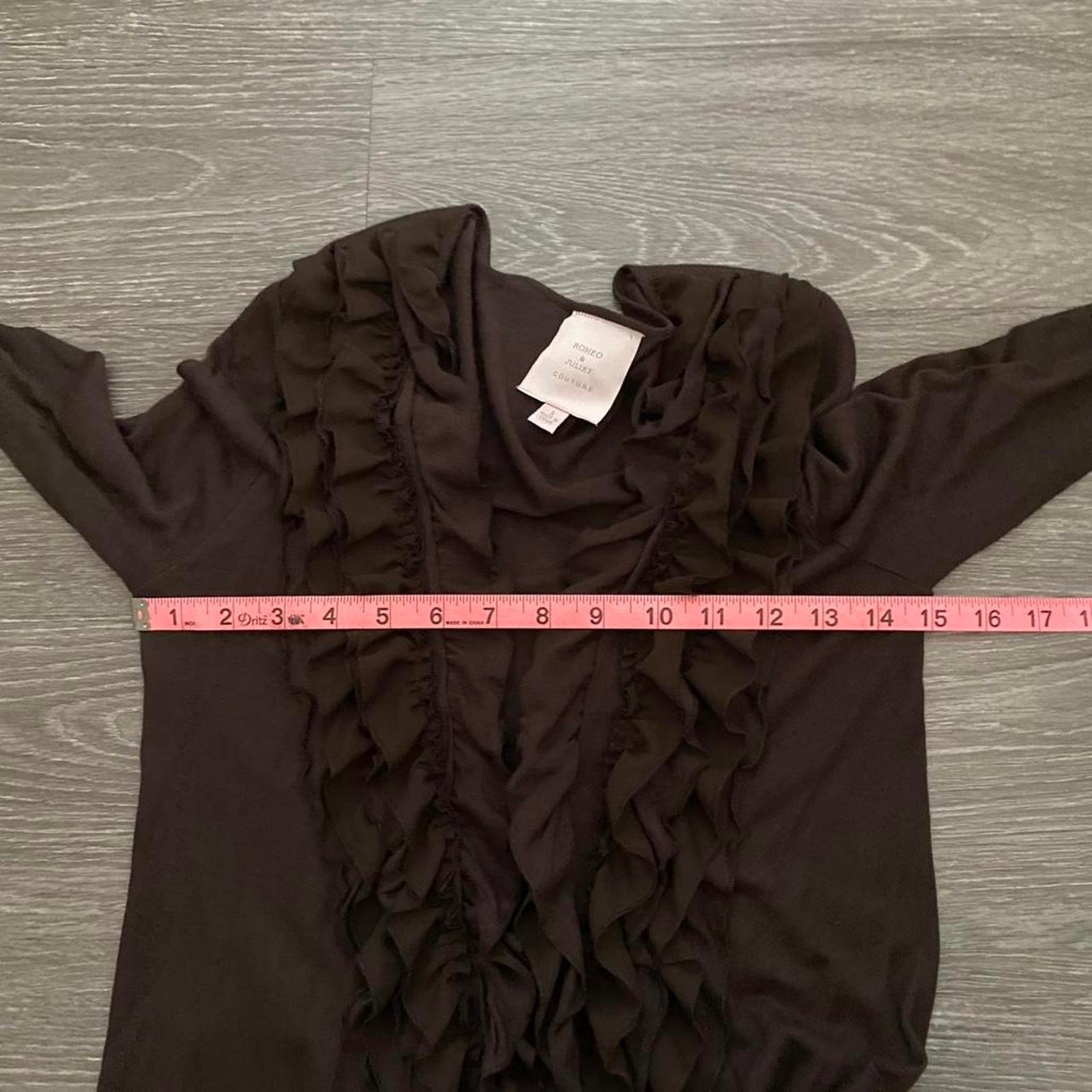 Whimsigoth fairycore brown ruffled sweater