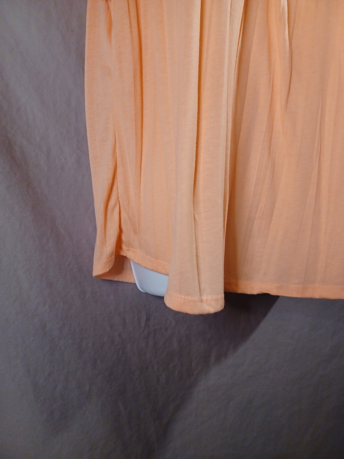 New York Laundry Peach Women V-Neck Crochet Yoke Pullover Blouse Short Sleeve 1X