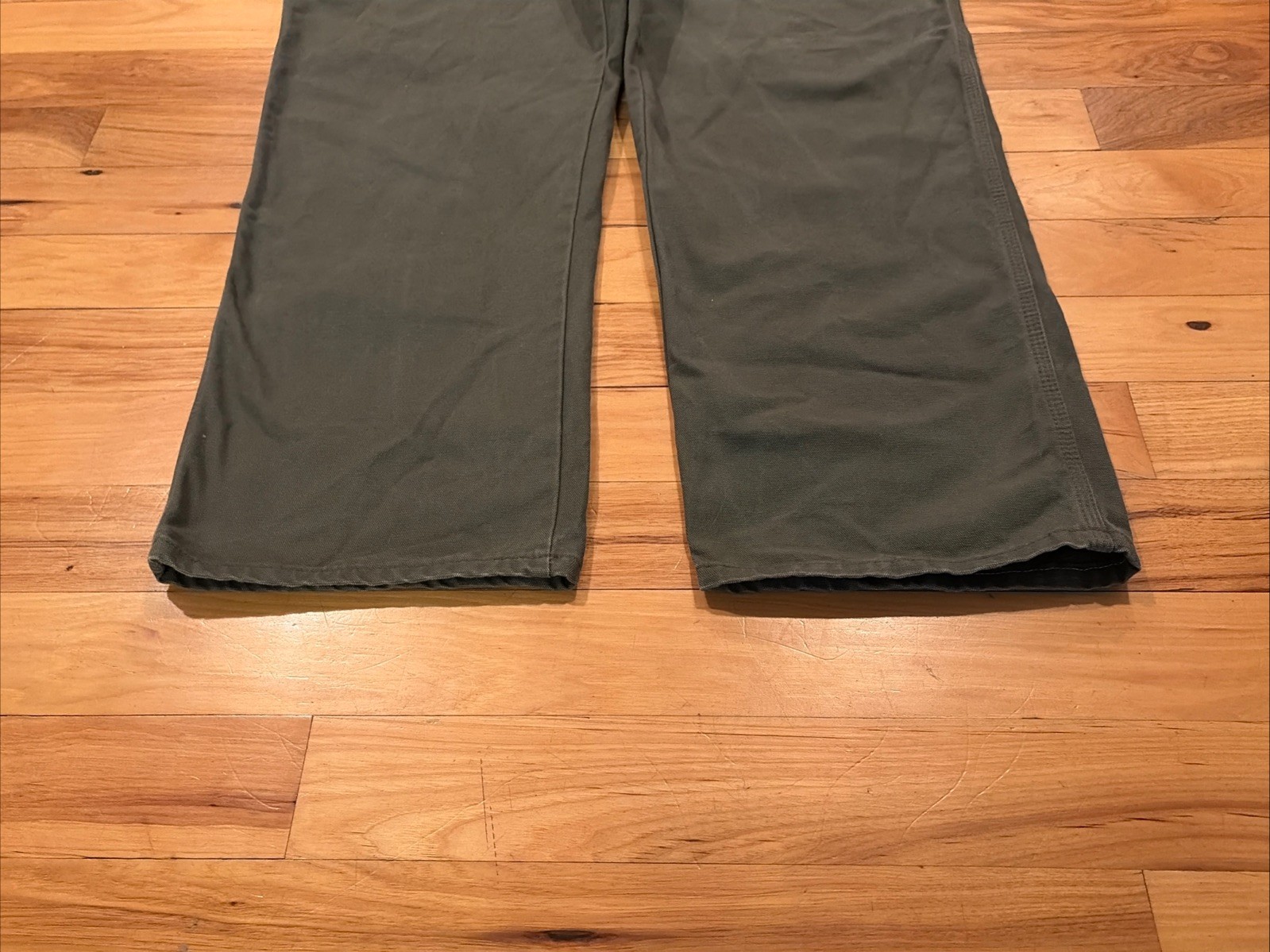 Dickies Carpenter Pants Mens 42 x 30 Green Relaxed Fit Work Canvas Hammer Loop