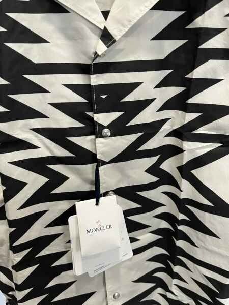 Moncler men’s Black Geometric Print Camicia Shirt – size Small – retail $590