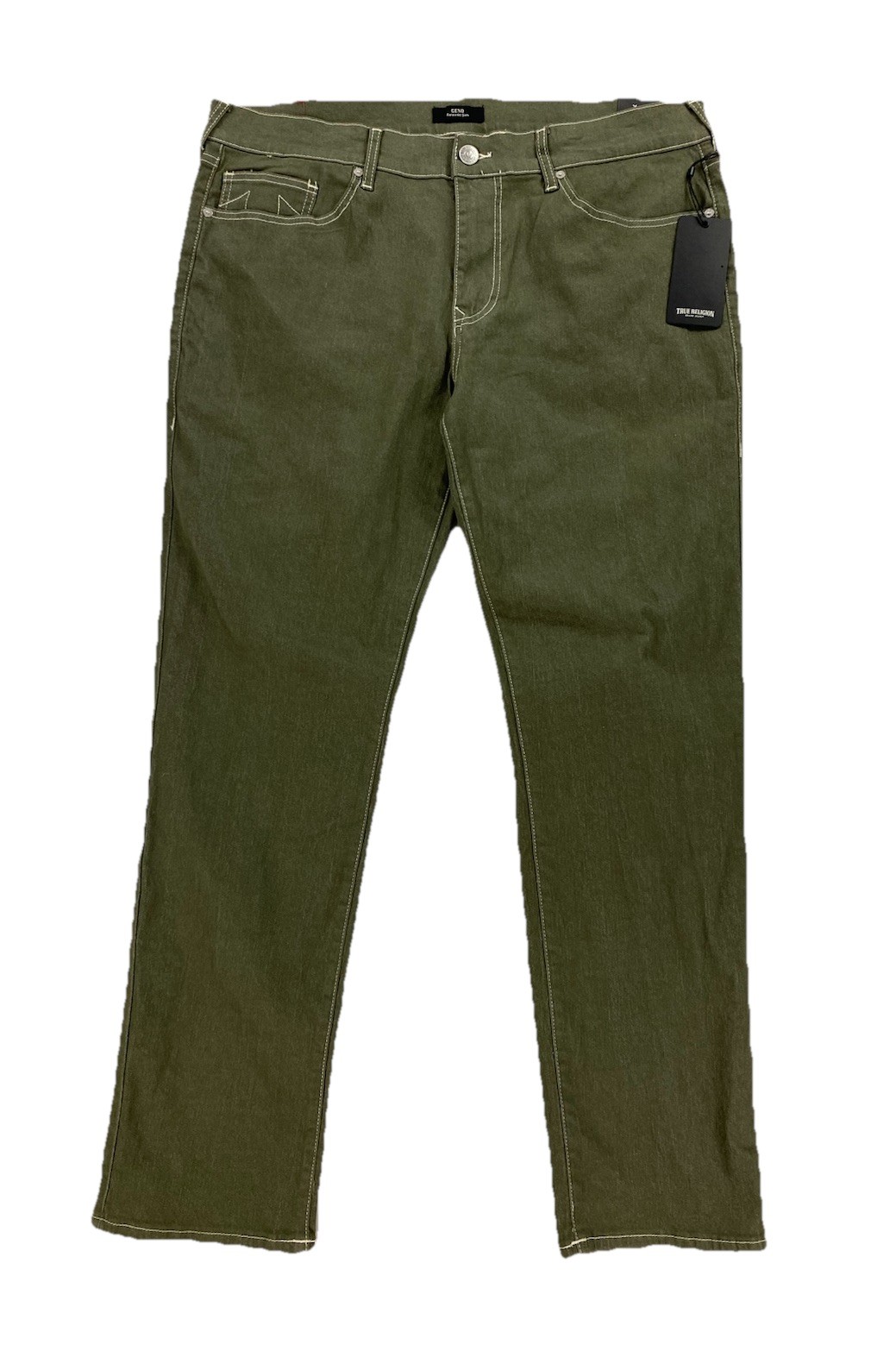 NEW True Religion Geno Relaxed Slim Kalmata Green Jeans Mens Size 36×32