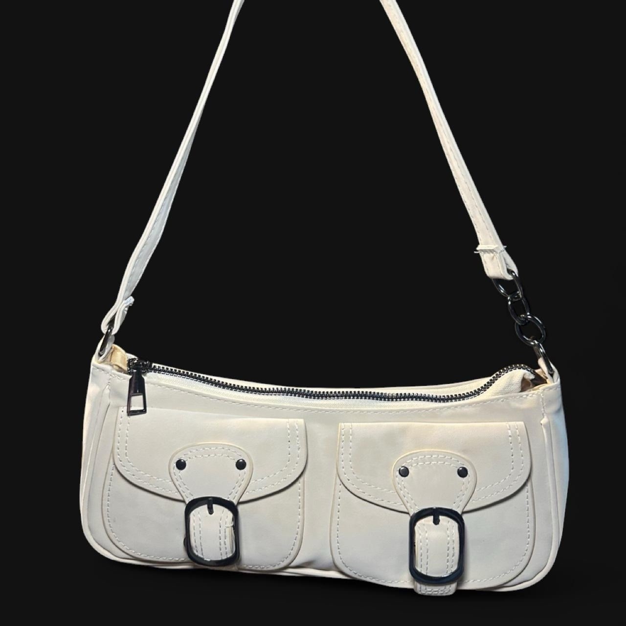 Beige Leopard Print Shoulder Bag with Buckle Details New with Tags