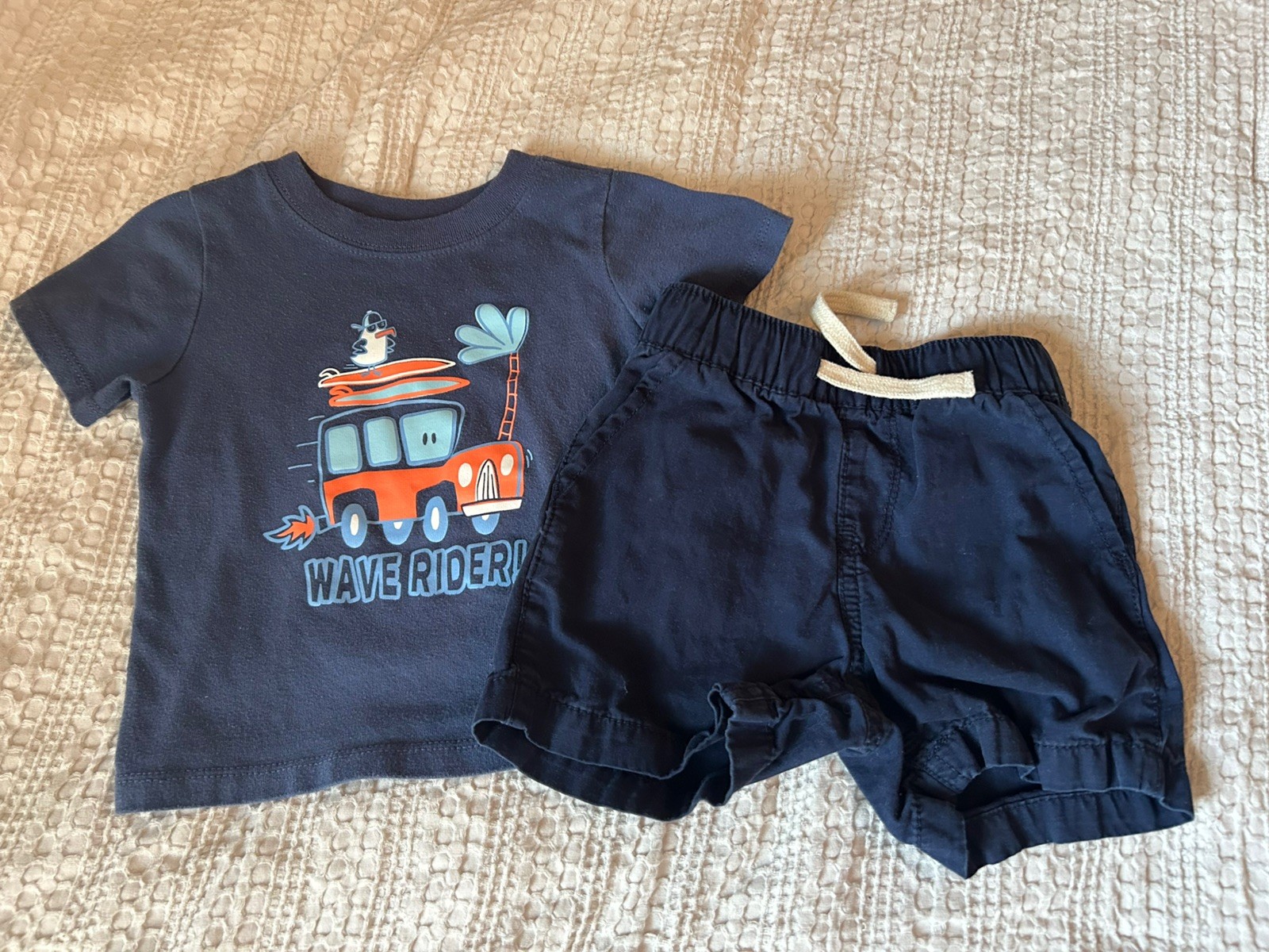 Huge 50 piece Baby boy clothing lot size 12 months EUC sleepers outfits