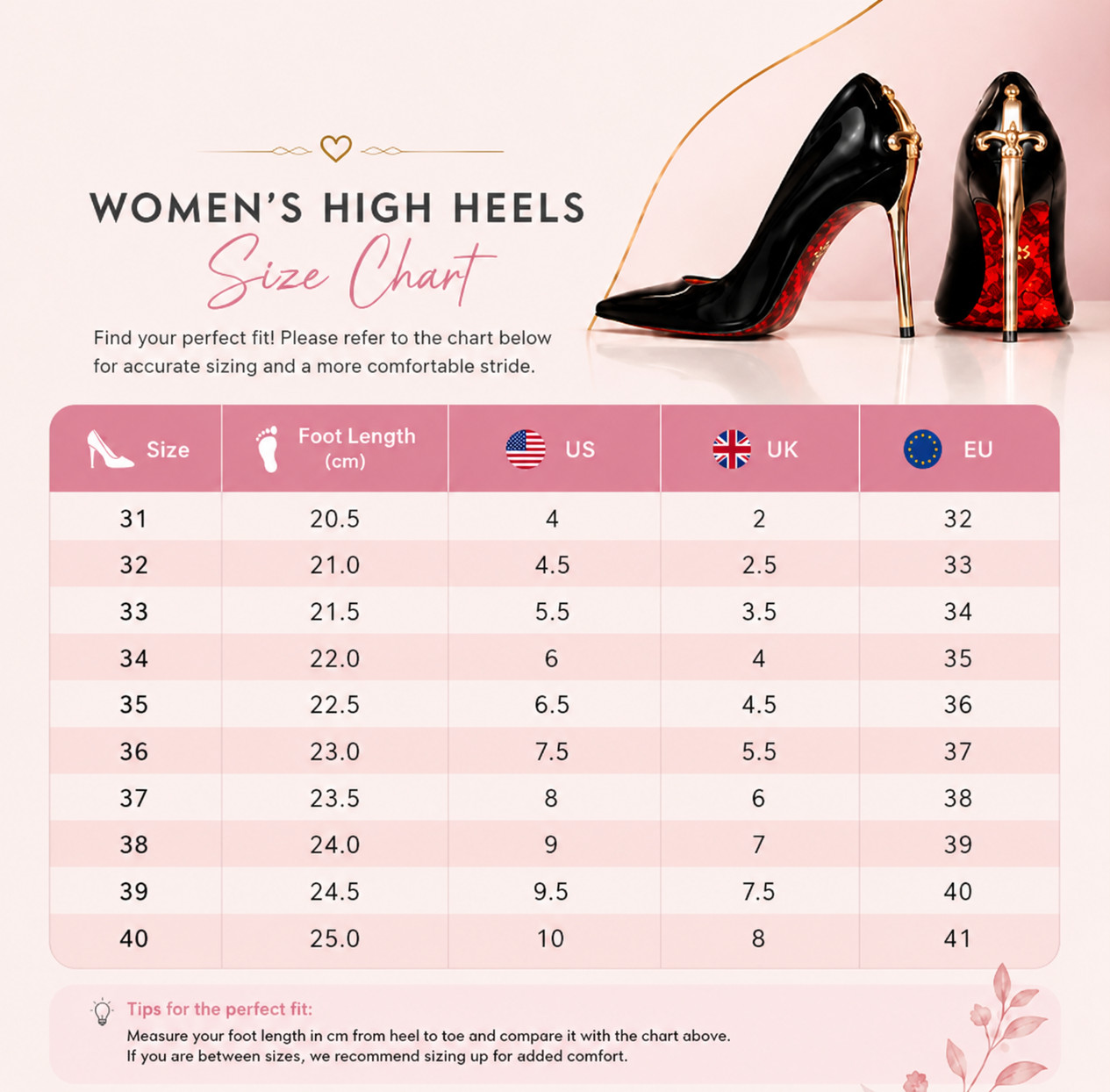 Women’s Sword Heel Court Shoes Gothic Stiletto Pumps Black Red Silver 8cm