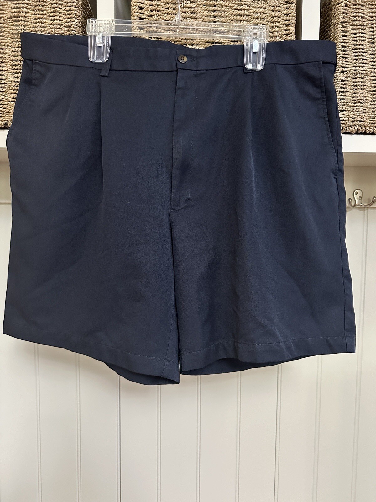 TWO Haggar Mens Walking Bermuda Shorts, Colors Black & Navy – Size 42