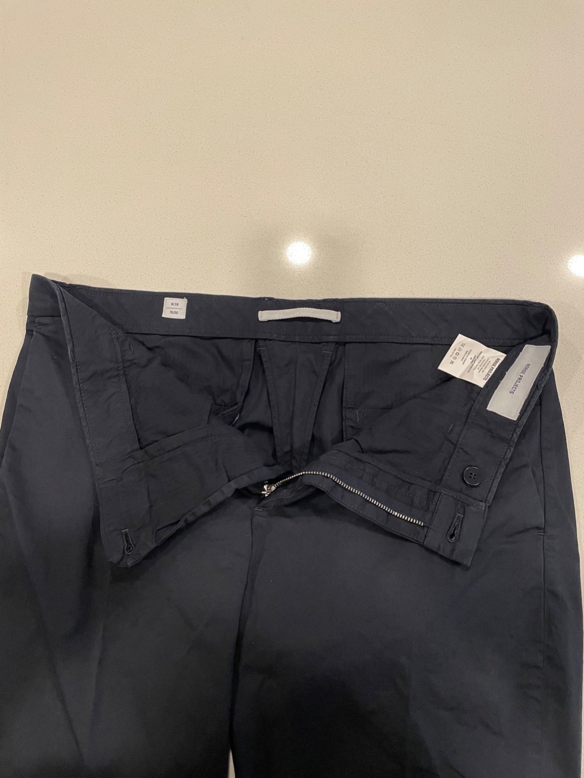NEW Norse Projects Men’s Aros Slim Light Stretch Chinos 34W NEVER WORN Unhemmed