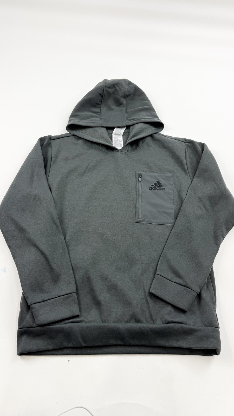 Adidas Hoodie Mens Large Pullover Zip Pocket Athletic Recycled Polyester
