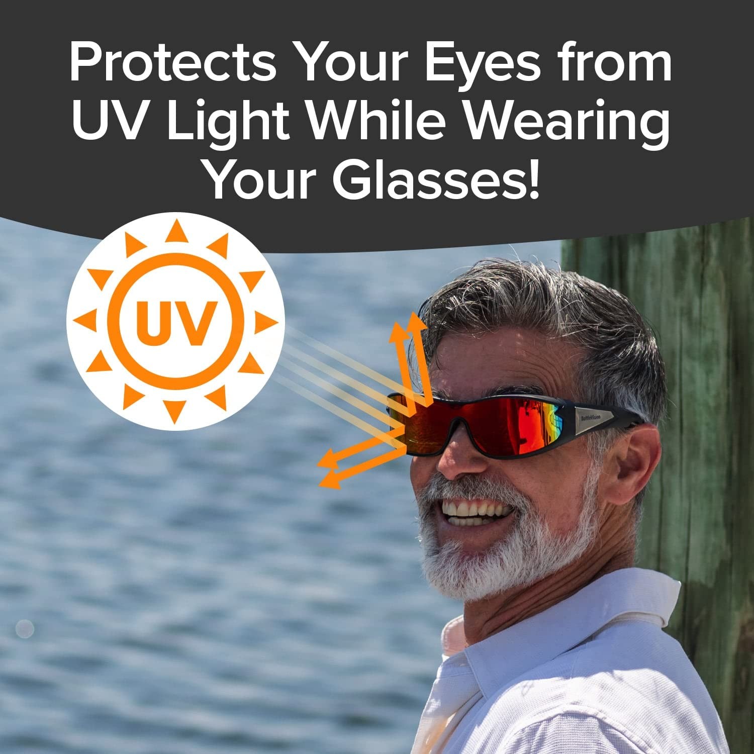 Wrap Arounds HD Polarized Sunglasses, AS-SEEN-ON-TV, Fits Over Your Prescript…
