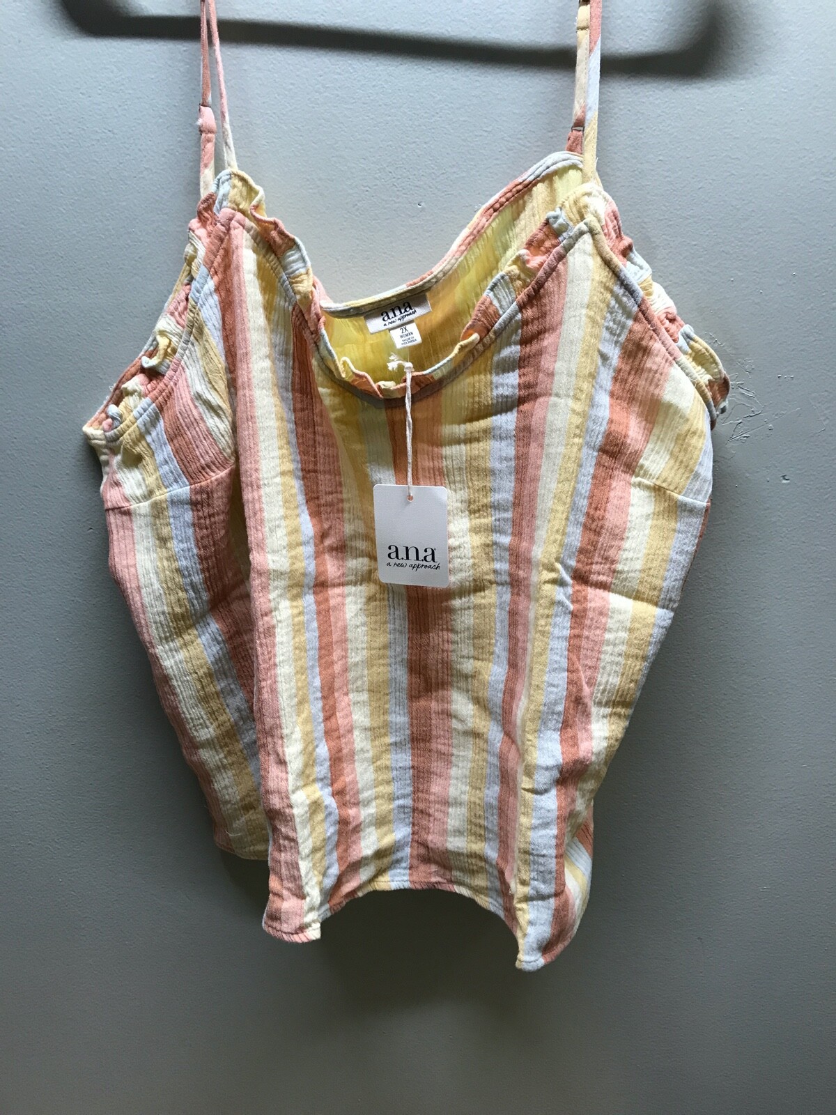 a.n.a womans sleeveless tank top plus size 2X New! genna stripe womens