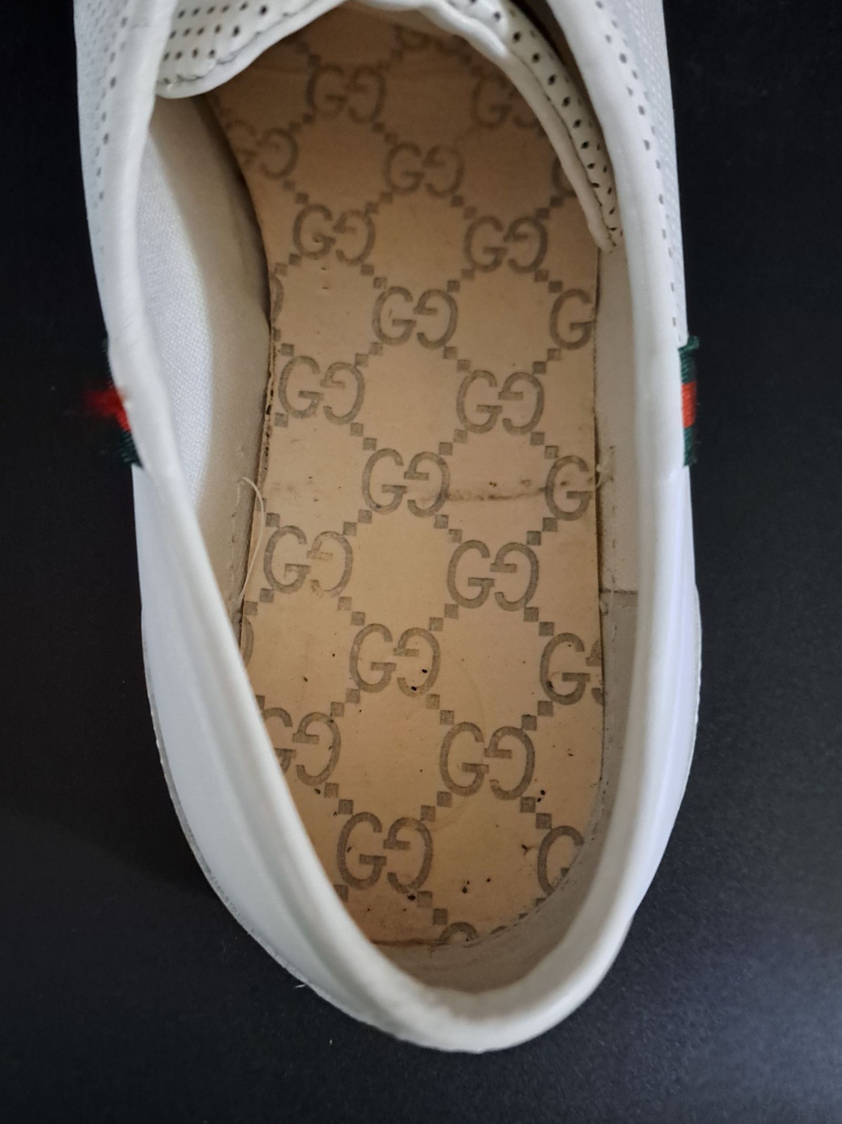 GUCCI Pelle S. Gomma Web Accent Men’s Sneakers Size 13D