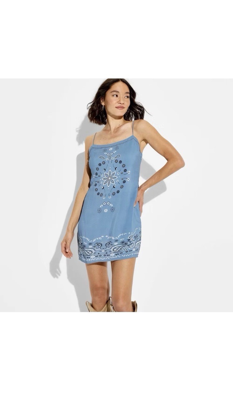 Women Bandana Mini Shift Dress – Wild Fable