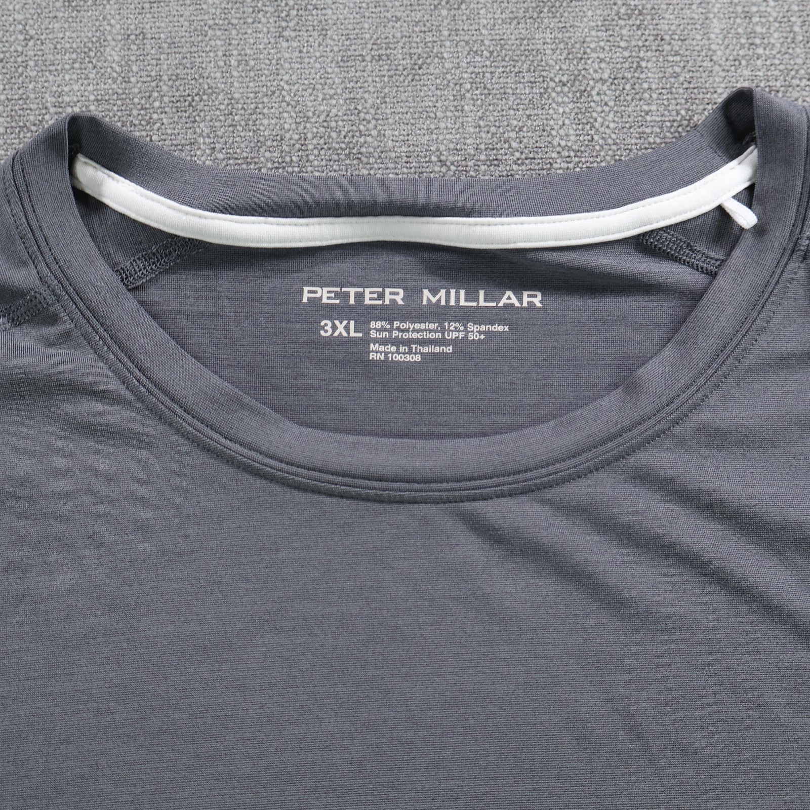 Peter Millar Shirt Mens XXXL Gray Aurora Performance Tee UPF 50 Crown Sport