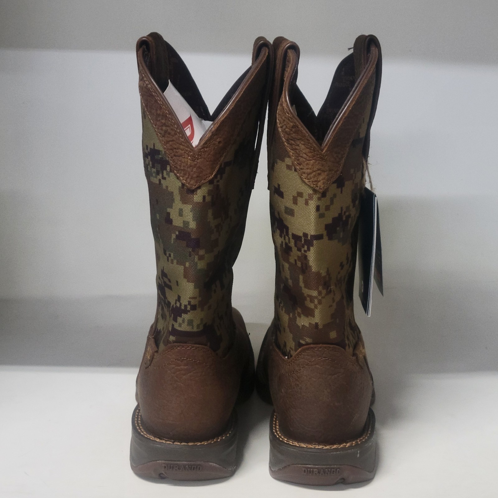 Durango Rebel 12″ Western Boot Dark Brown/Green Digi Camo Mens Size 9.5W