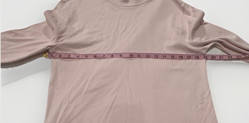 Lands End Women’s Mock Neck Top Light Pink 100% Cotton Size Small