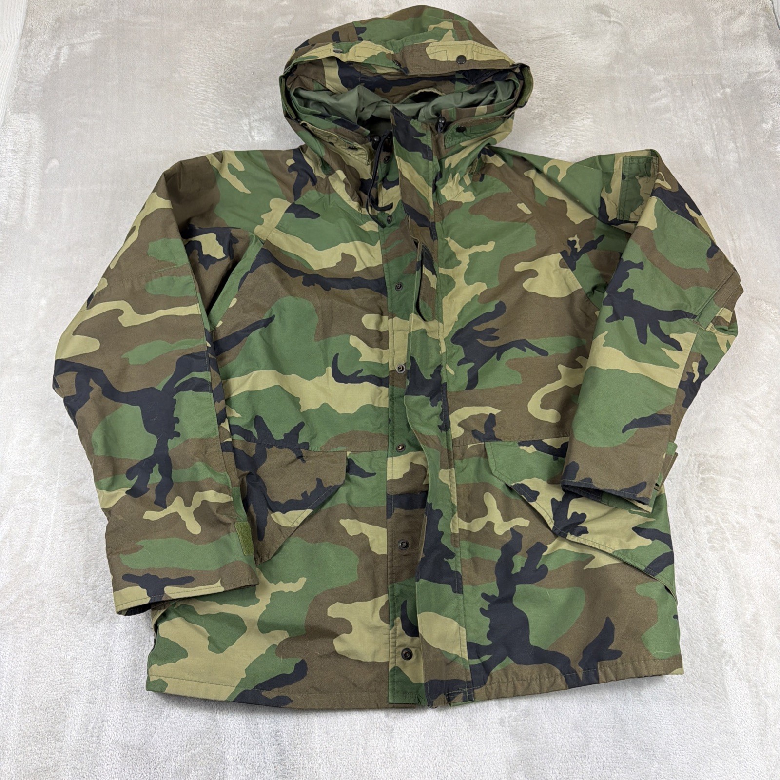 Woodland Camo Goretex Parka Jacket Cold Weather ECWCS Medium Regular