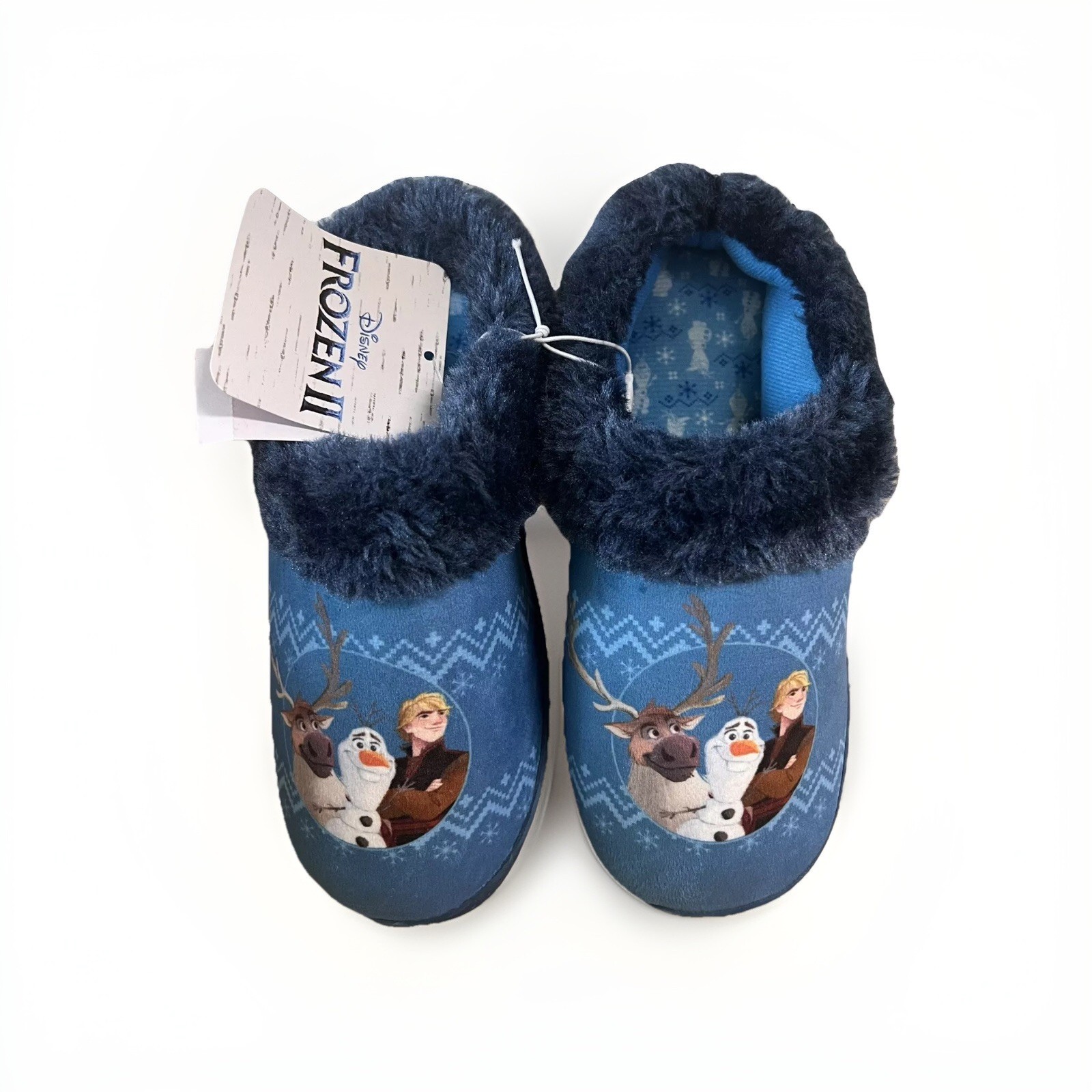 Disney Frozen II Olaf Sven Kristoff Fleece Clog Slippers Toddler Size 2-3 NEW