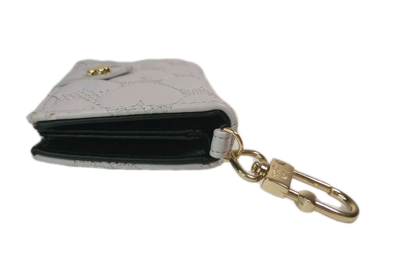 Betsey Johnson Heart XO Wallet Credit Card Case with Key Ring Lavender Purple