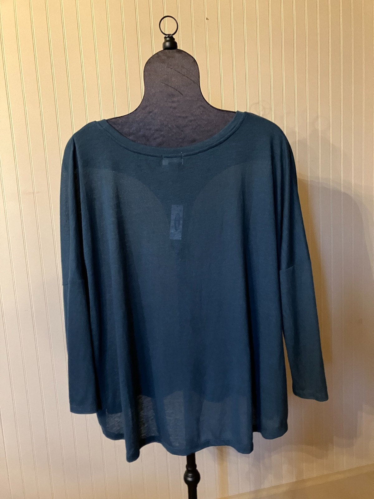 *NEW~OLD NAVY~Teal Green~3/4 SLV~Hilo Hem~BOHO~Lightweight Knit Tunic Tee/Top~XL