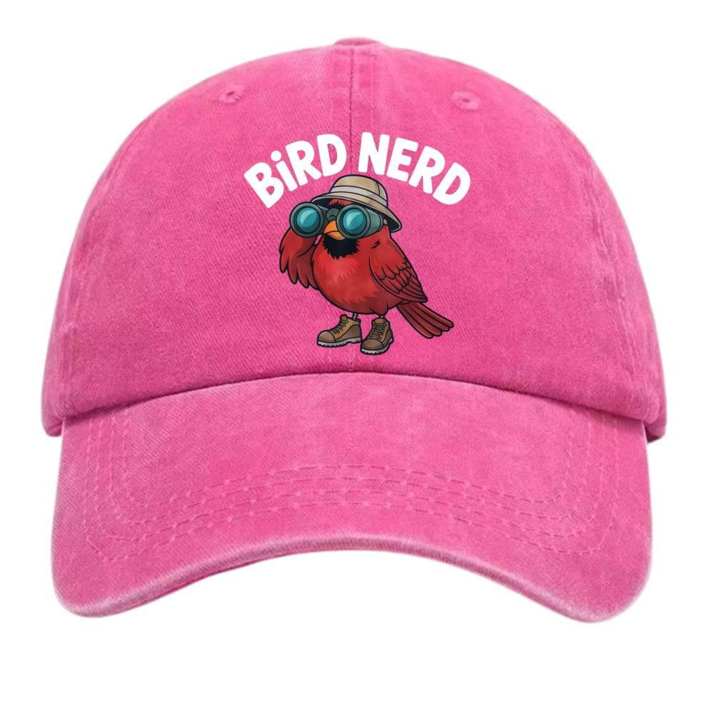 Vintage Washed Bird Nerd Dad Hat – Casual Cotton Adjustable Bird Watching Cap