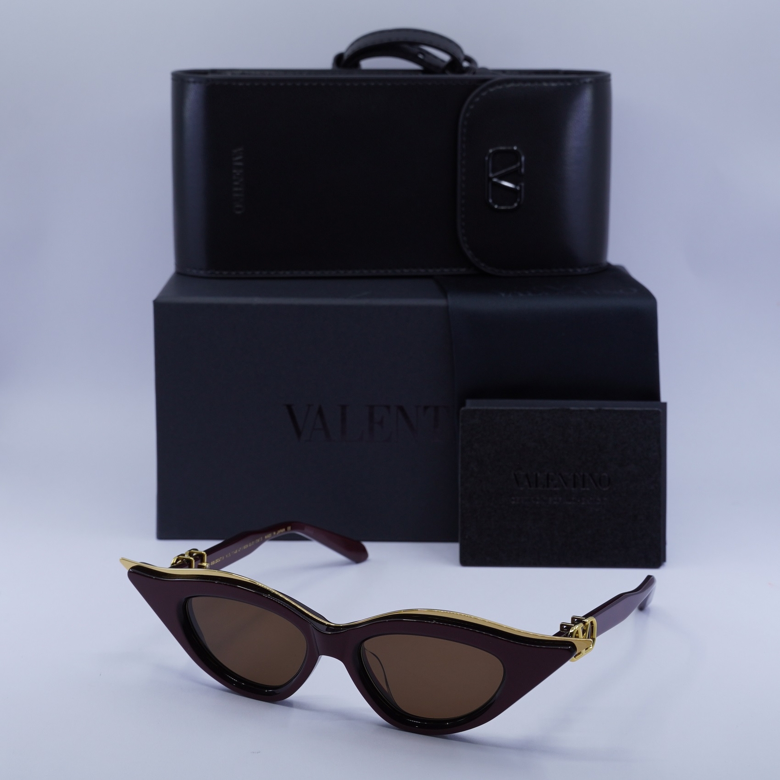 Valentino V-GOLDCUT-II VLS-114B Bordeaux/Yellow Gold/Dark Brown AR 49-18-142 …