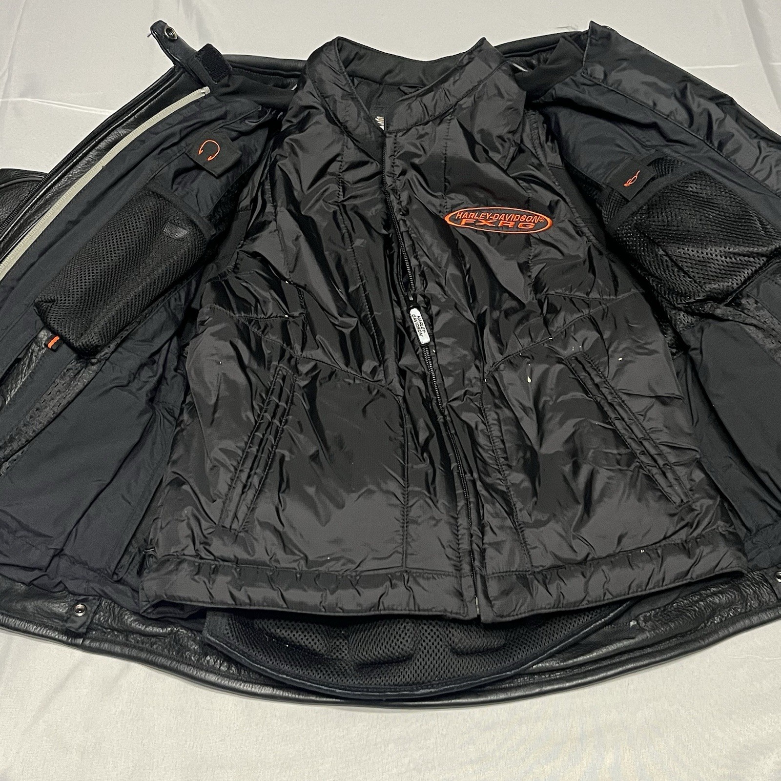 Harley Davidson FXRG Series Black Leather Motorcycle Jacket & Liner Women’s M