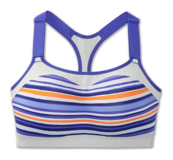 Brooks Dare Racerback Women’s Run Bra Multi Stripe/Ash 350073902 Sz 32DD New