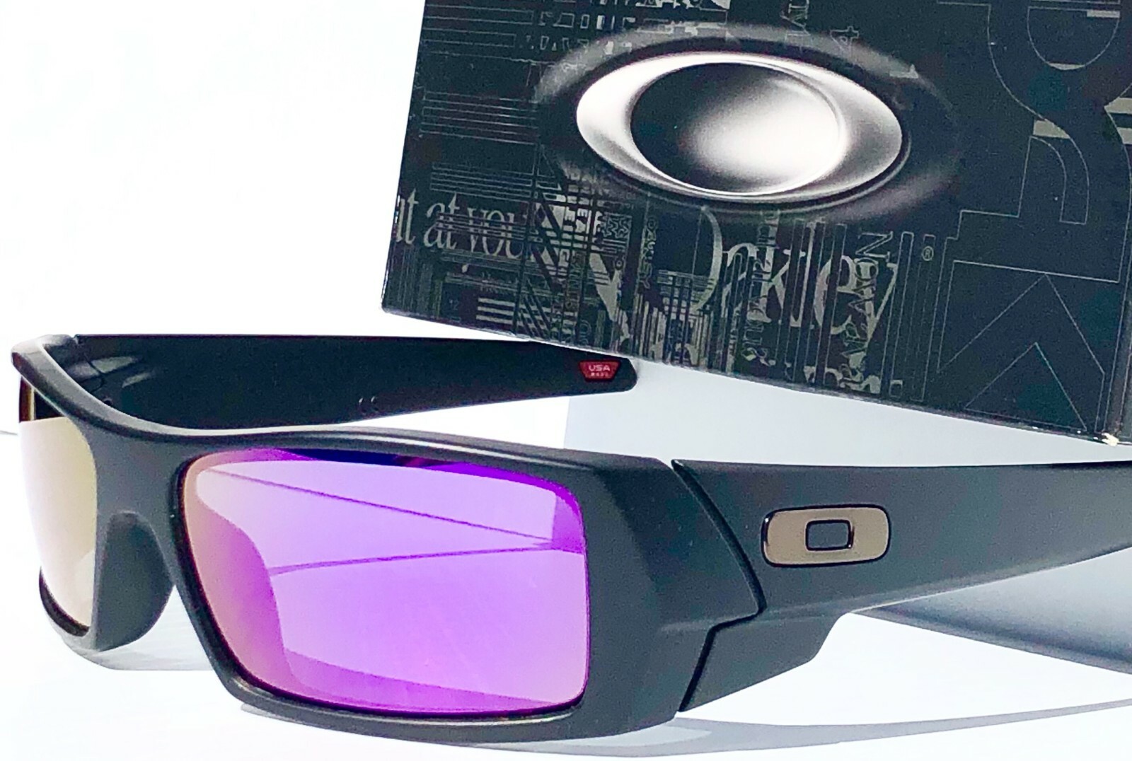 NEW* OAKLEY GASCAN Matte BLACK POLARIZED Galaxy Purple Violet Sunglass 9014