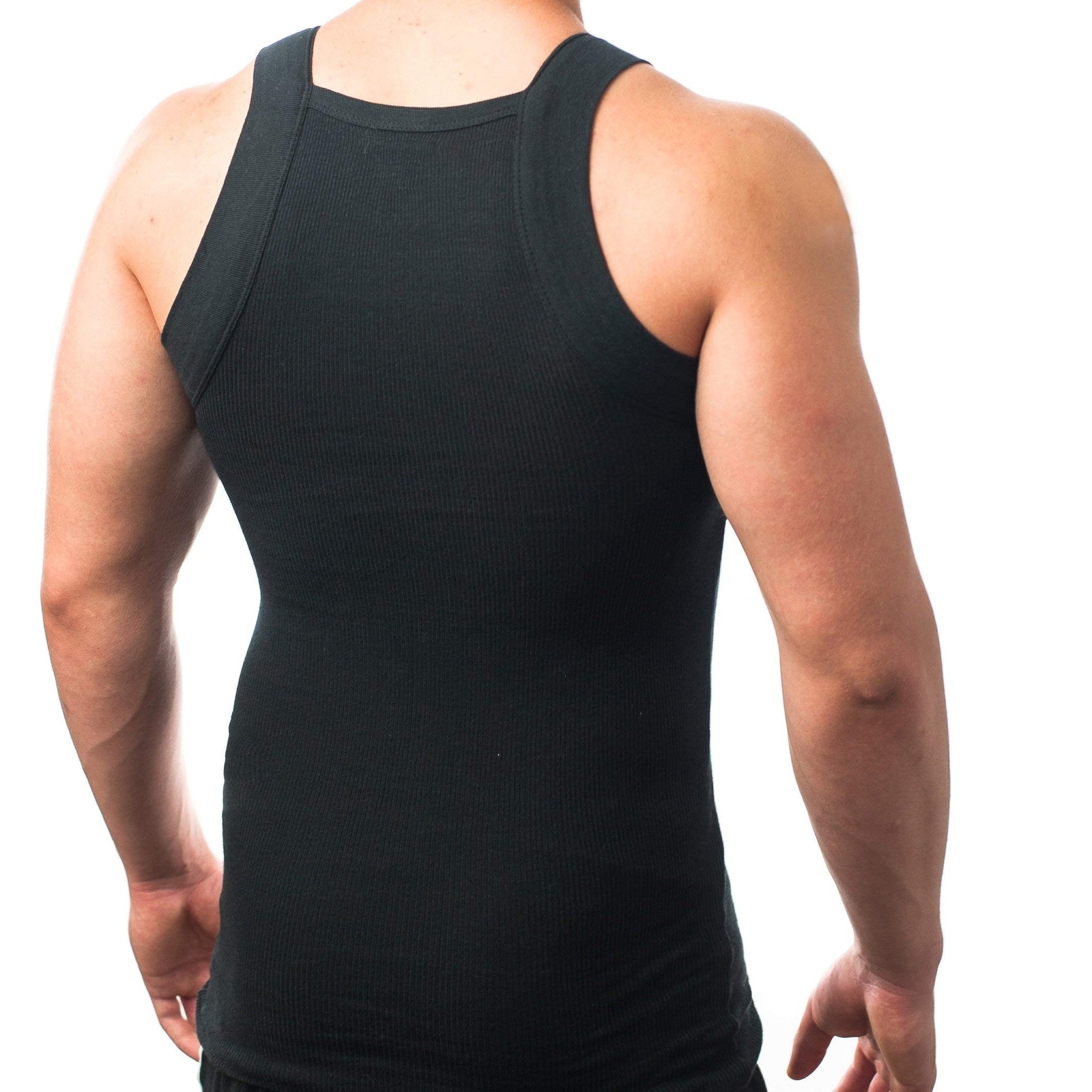Different Touch Men’s G-unit Style Tank Tops Square Cut Muscle Rib A-Shirts, …
