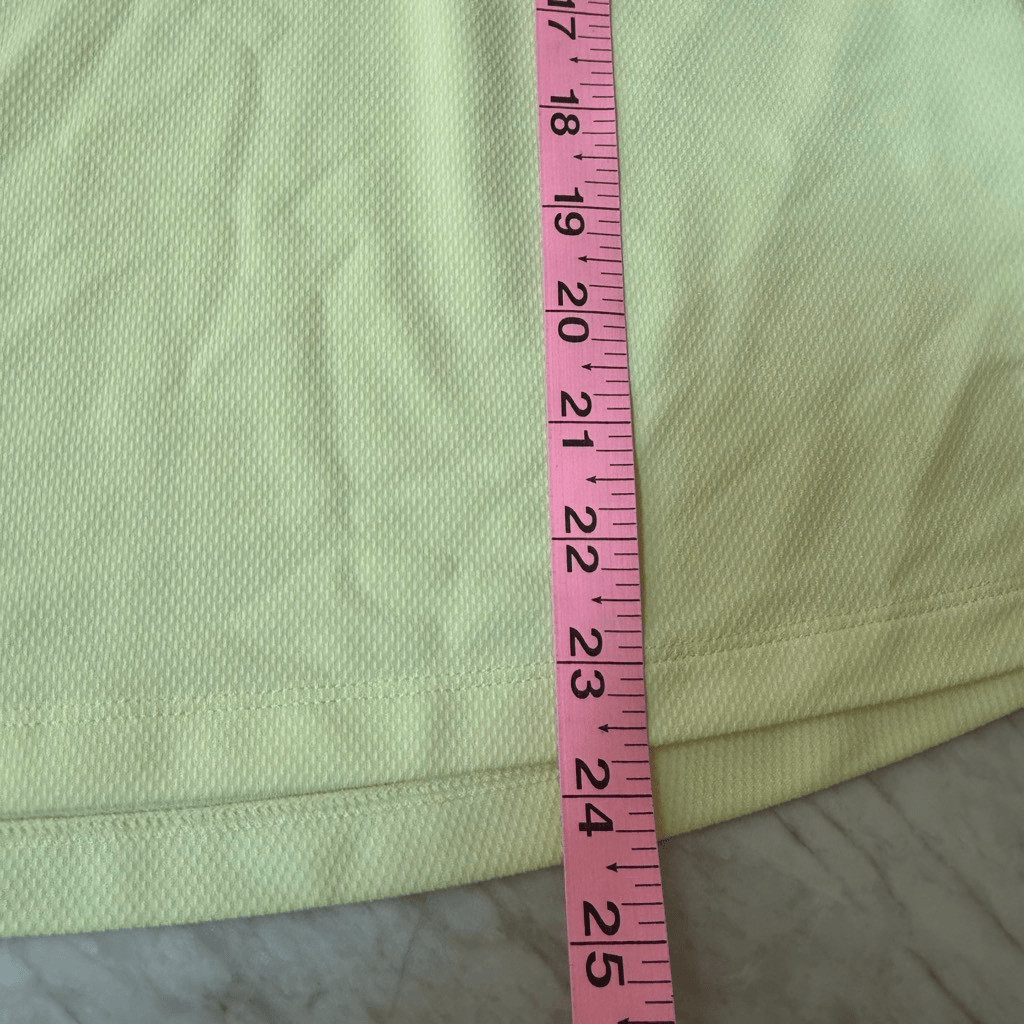 Walter Hagen Lemon Sorbet Yellow Clubhouse Scallop Golf Polo T Shirt size S NWT