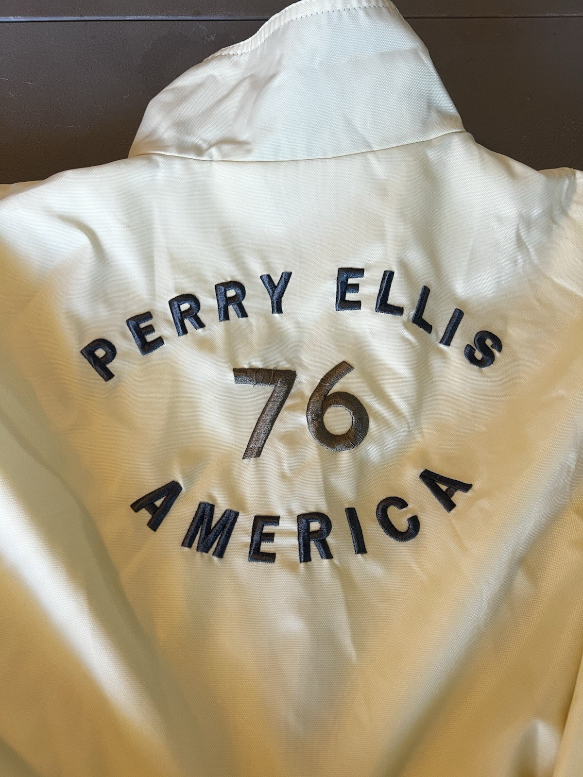 Vintage Perry Ellis America Red White Blue Nylon Zip Windbreaker Jacket Size L