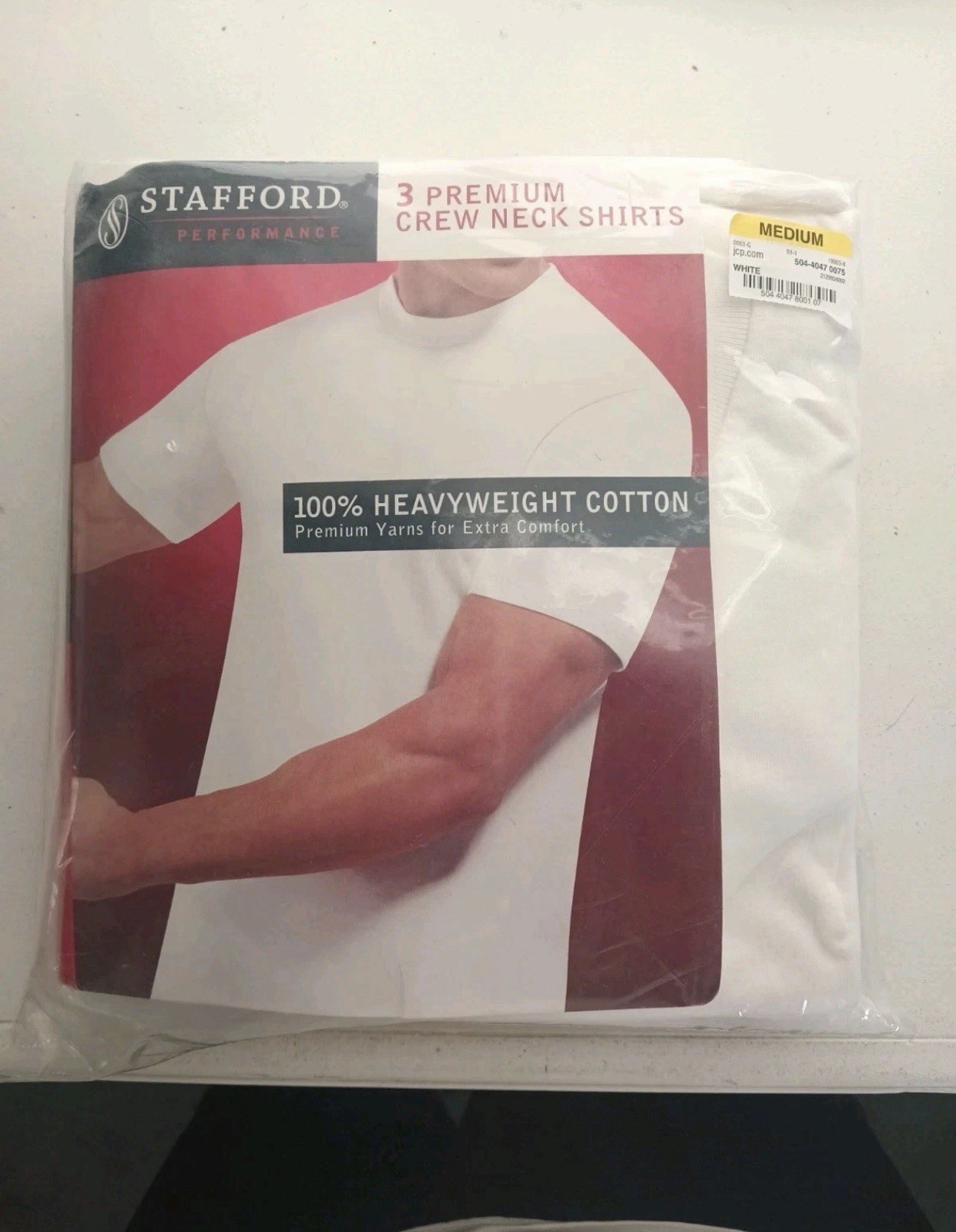 Stafford White TShirts 3 PACK MEDIUM