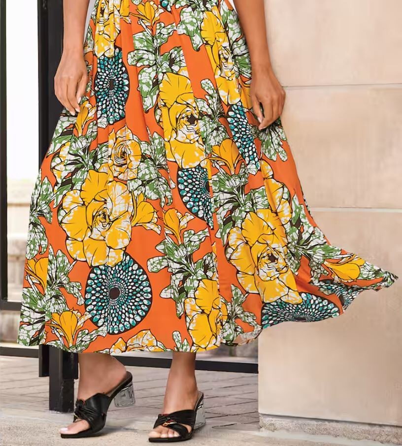 Size 12 Ashro Orange Summer Formal Church Dinner Party Fauna Skirt Suit Set