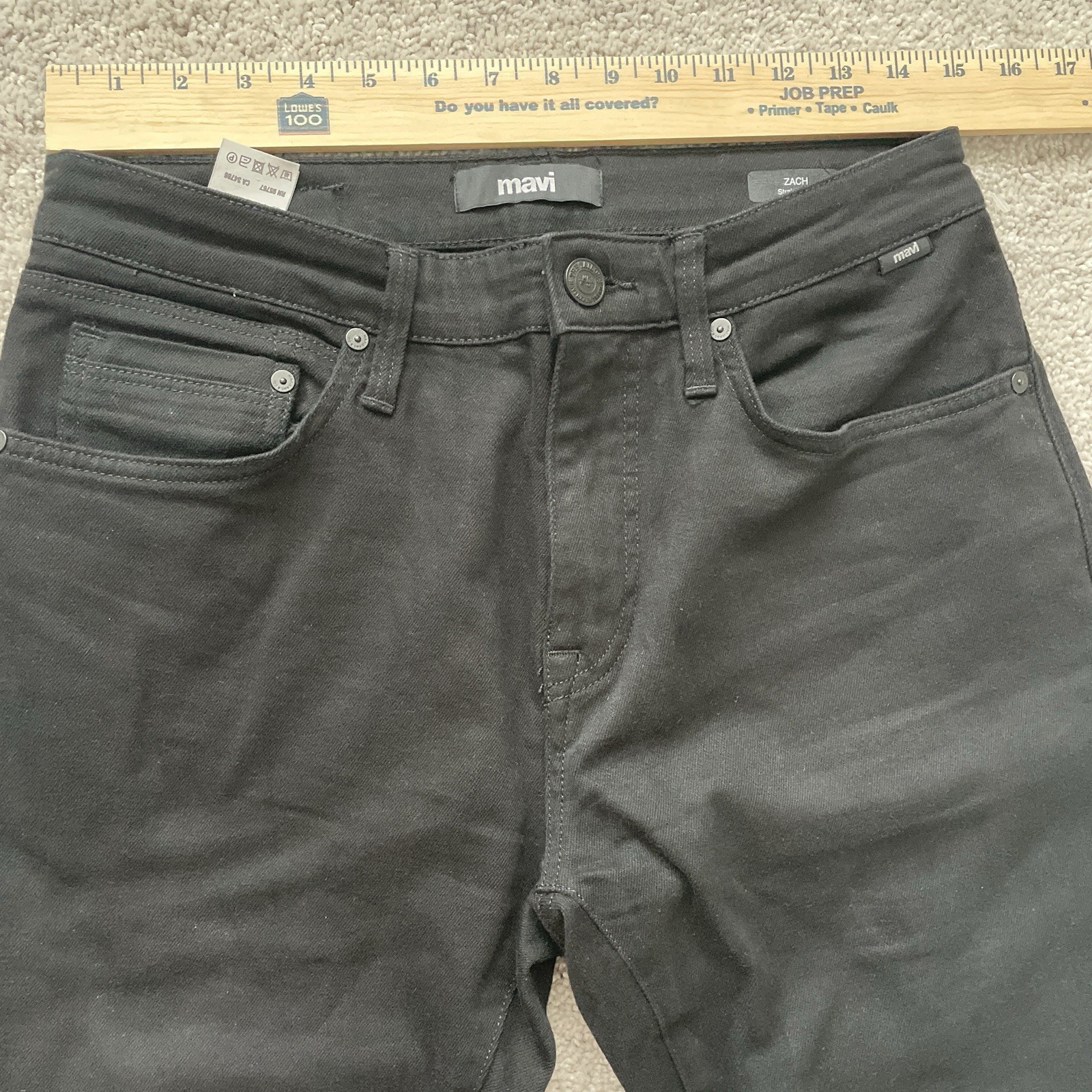 Mavi Men’s Zach Straight Leg Jeans Black 30×31 Cotton Blend Stretch Denim