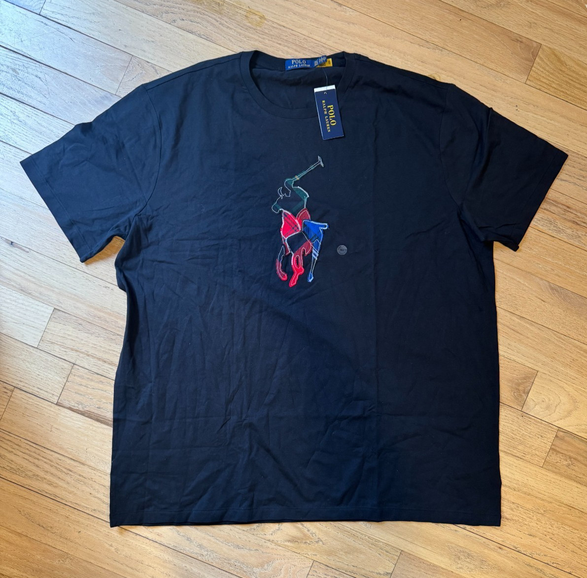 Polo Ralph Lauren T Shirt BLACK with Large Polo Logo 2XLT