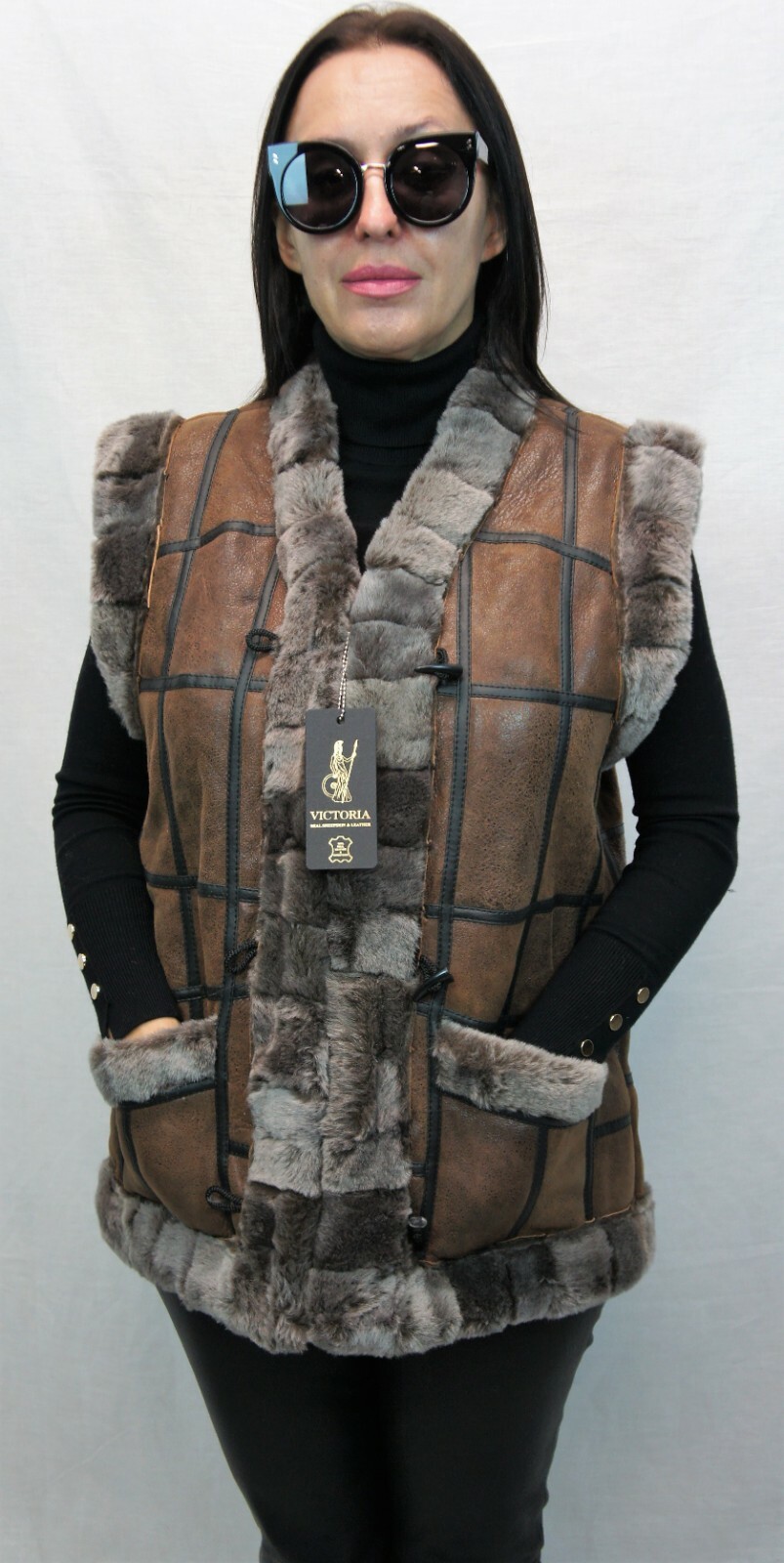 UNISEX 100% REAL SHEEPSKIN SHEARLING LEATHER Fur Vest 10 Colors Men Women S-6XL