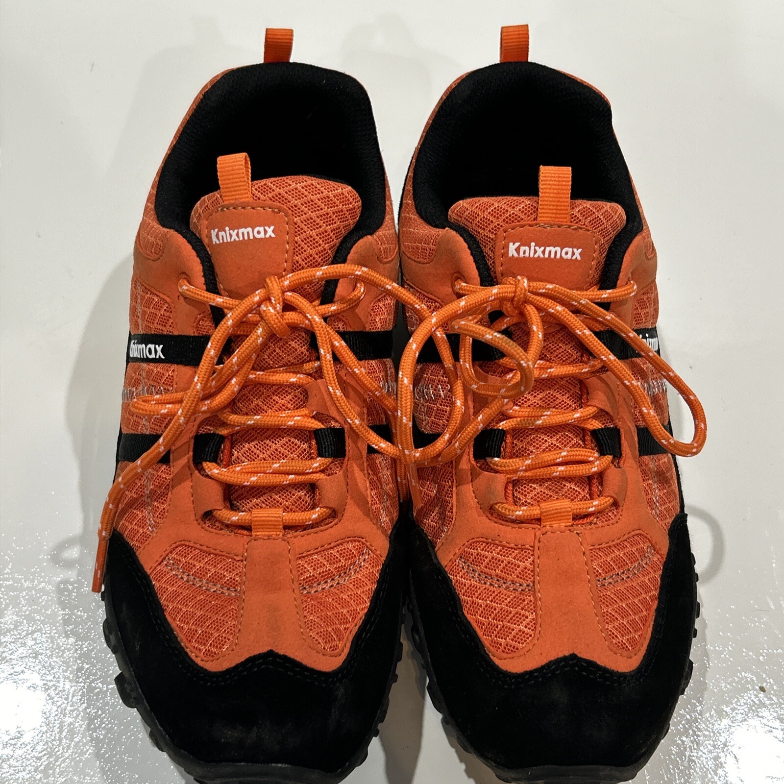 KnixMax Unisex Orange Low Top Hiking Trail Walking Trek Shoes 41 Men 8 Women 9.5