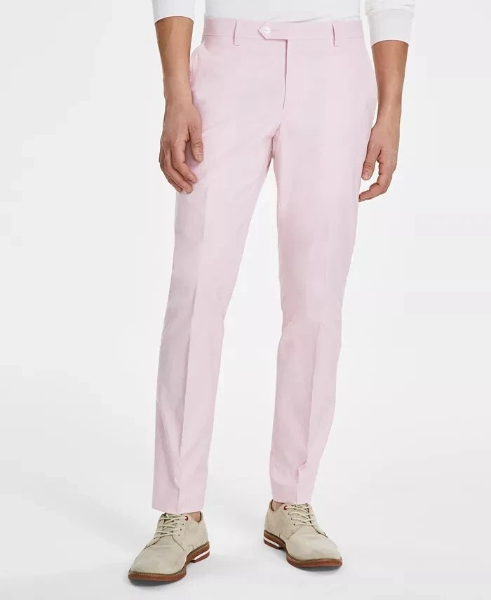Tommy Hilfiger Men’s Modern-Fit TH Flex Stretch Chambray Suit Pants MSRP $135
