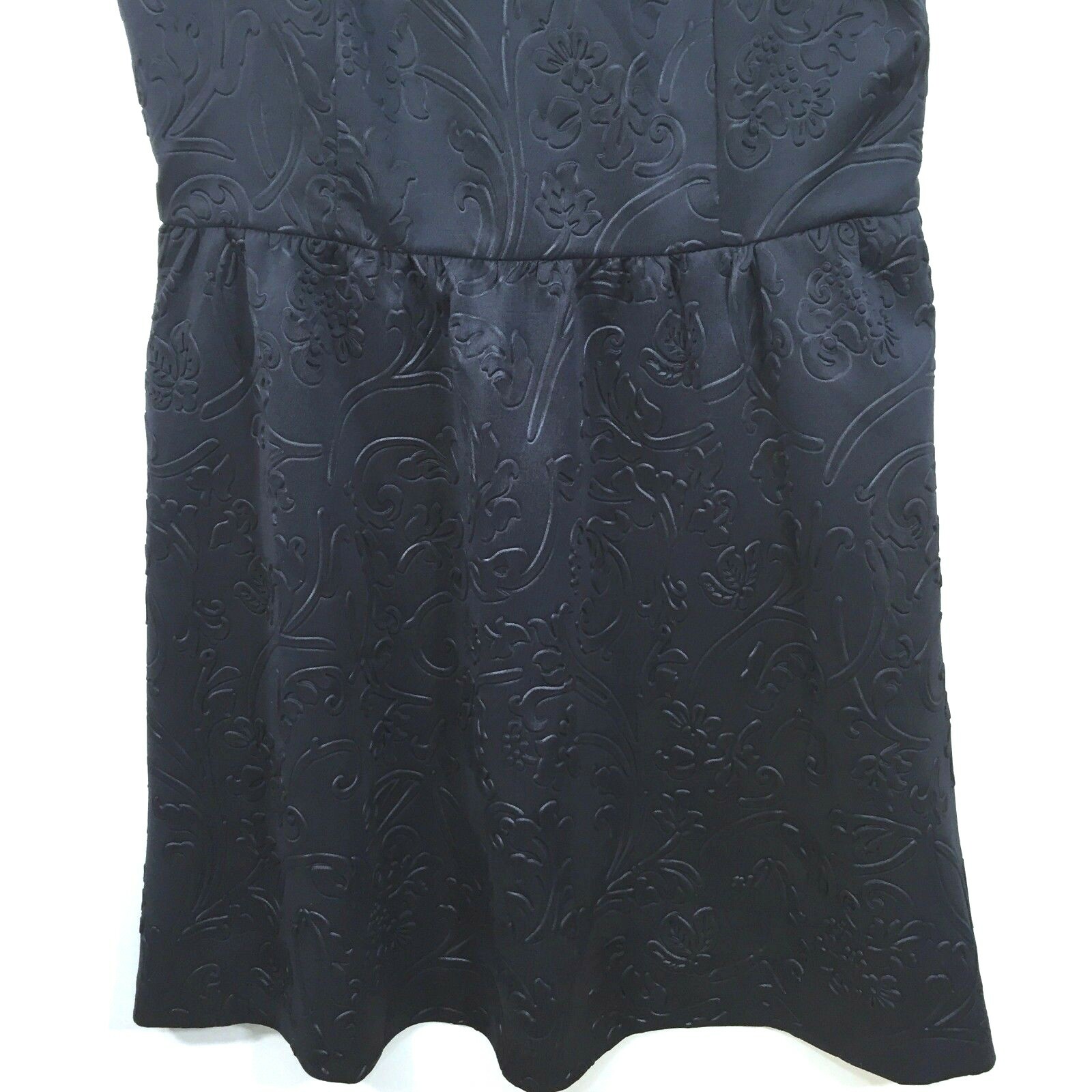 Kensie Dress Size 10 Navy Blue Textured Foliage Sleeveless Side Zipper