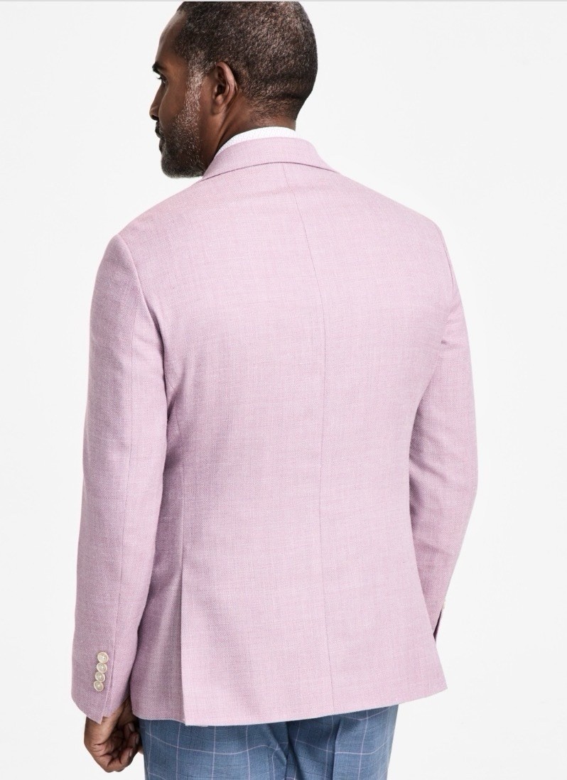 Tallia Men’s Lilac Wool/Linen Slim-Fit Weave Sport Coat Jacket Size 44L