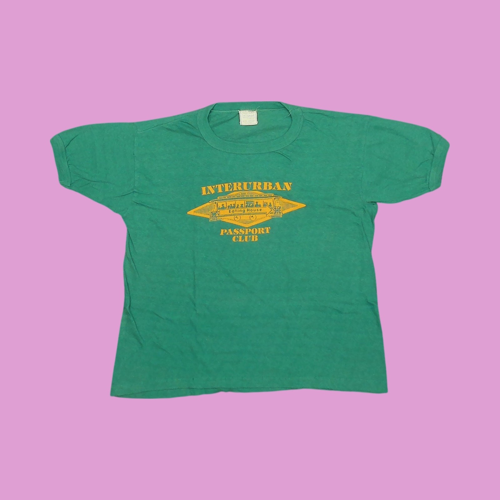 VTG 80s Interurban Eating House Beer Bar Graphic T-Shirt Boxy Thrashed Boxy