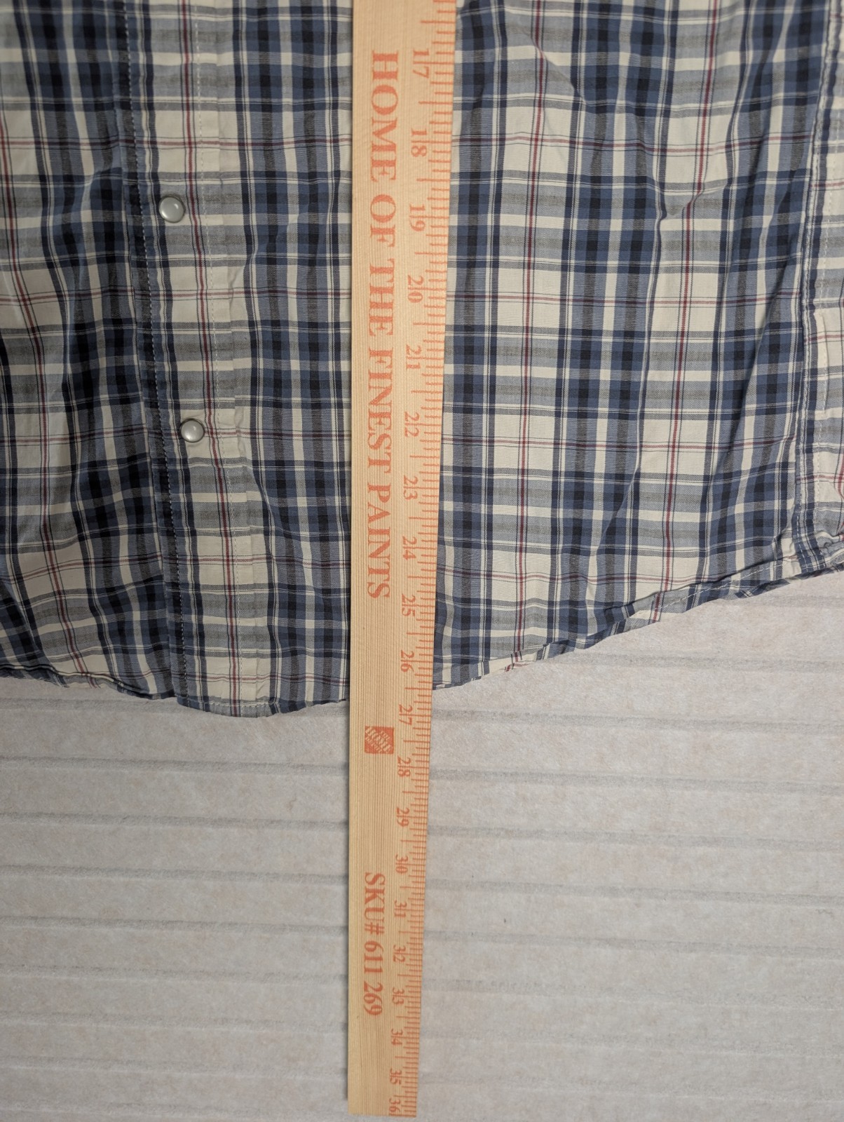 Levi Strauss Jeans Mens Small Plaid Pearl Snap Shirt Long Sleeve