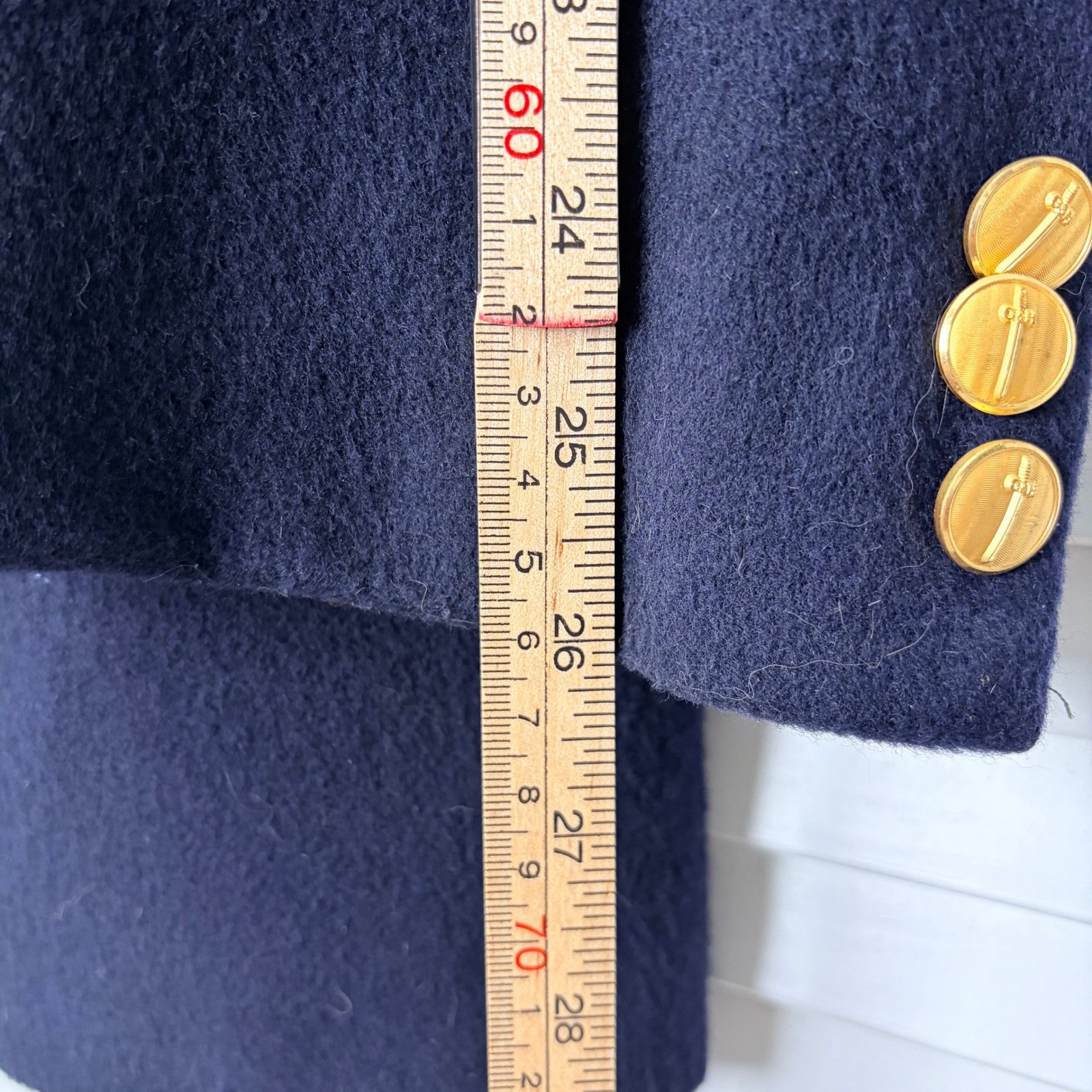 Gieves & Hawkes Savile Row Navy Blue 100% Cashmere Blazer Gold Buttons 43L