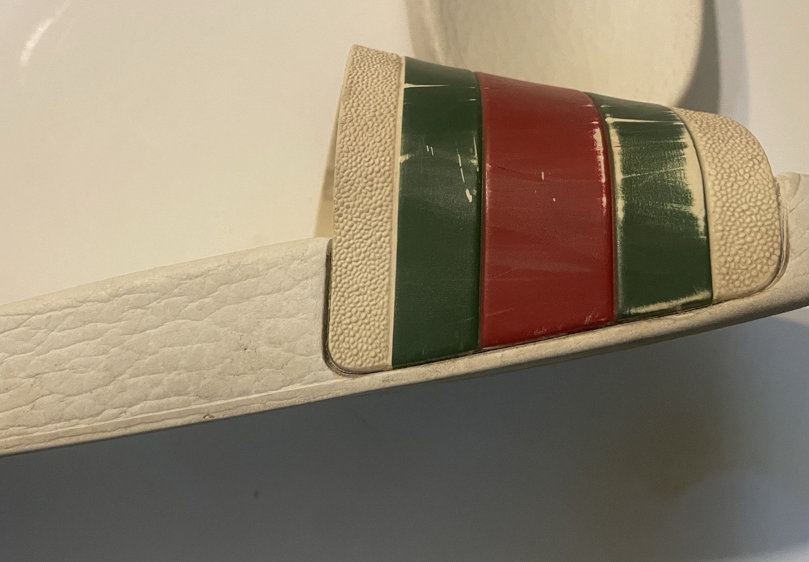 Gucci White Web Slide Size US 9 EU 42