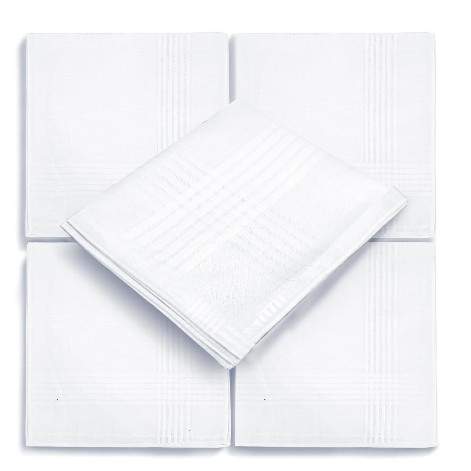 Men’s 100% Soft Cotton Handkerchiefs 16×16 Inch Large Pocket Handkerchiefs for
