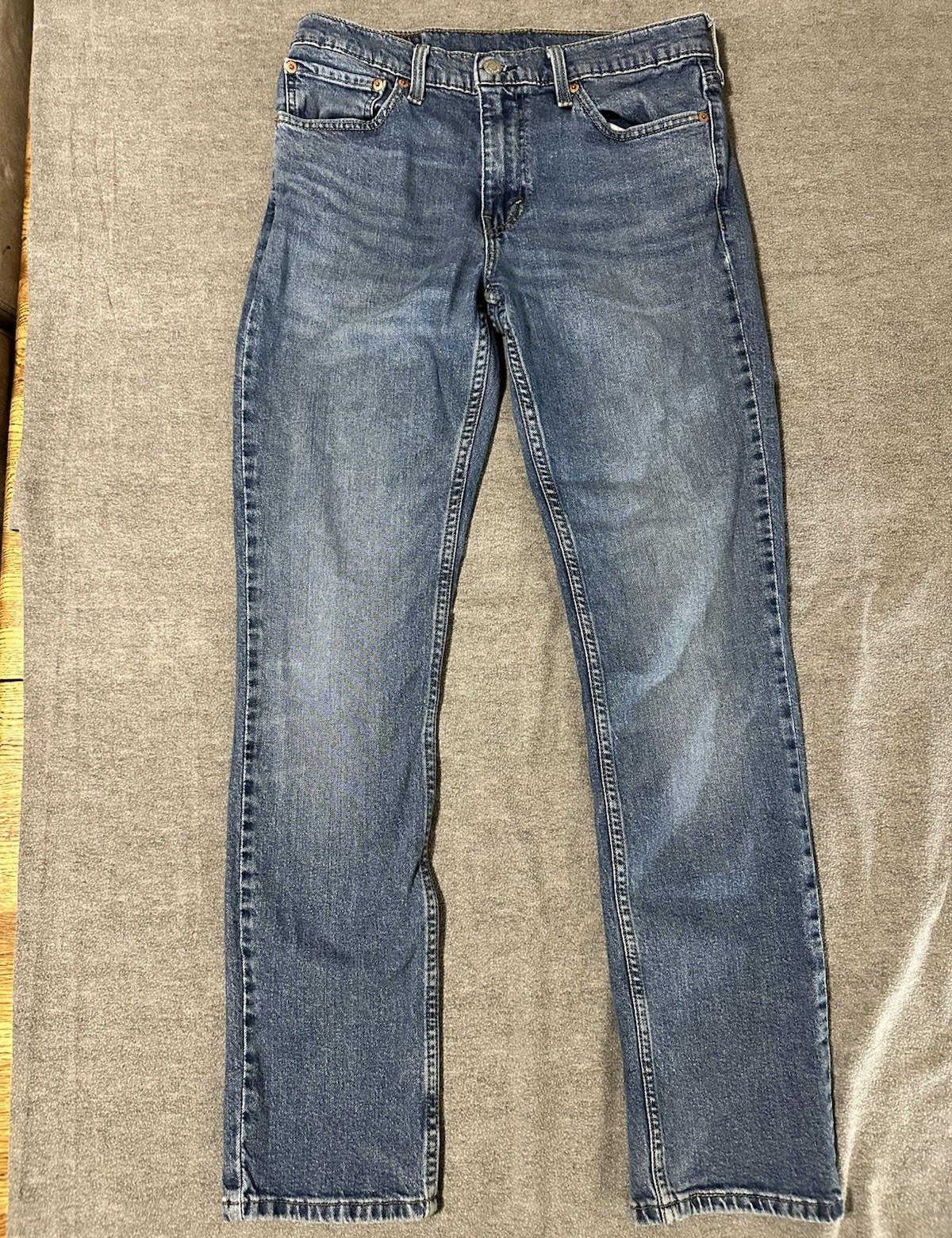 Levi Strauss & Co. Men’s Blue Denim Jeans Slim Fit Straight Mid Rise 5-Pocket