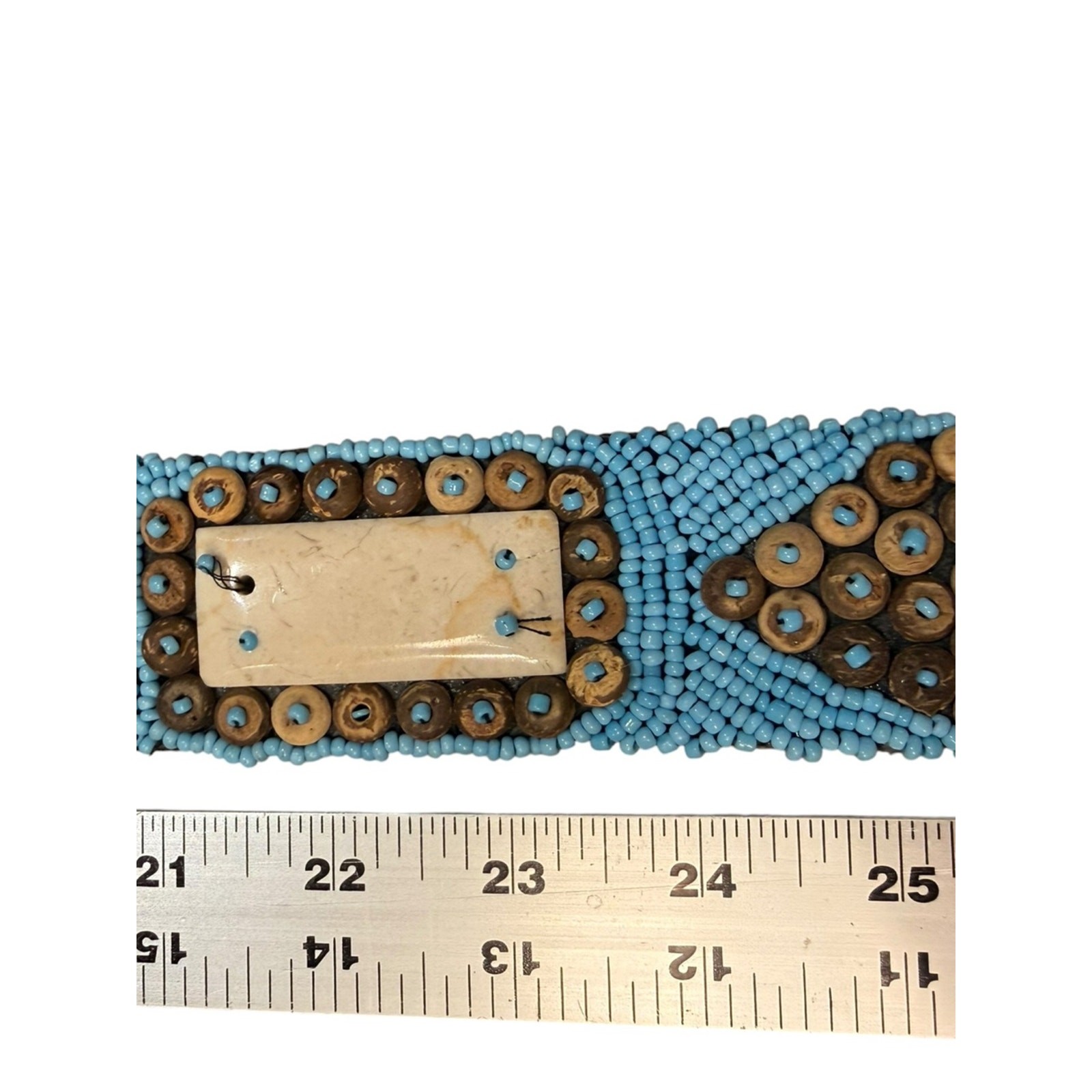 Beaded Blue and Brown Embellished Belt Ties 32” (Not Including Ties)